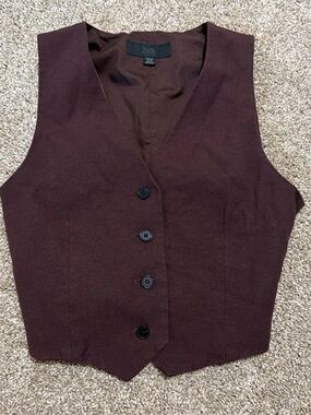 Zara Brown Vest crop top with open back details